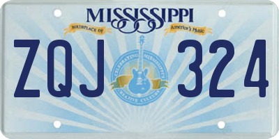 MS license plate ZQJ324