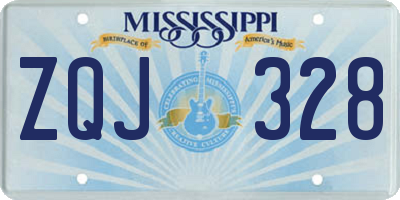 MS license plate ZQJ328