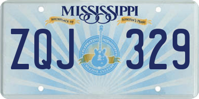MS license plate ZQJ329