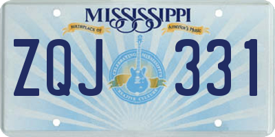 MS license plate ZQJ331