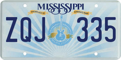 MS license plate ZQJ335