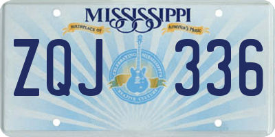 MS license plate ZQJ336