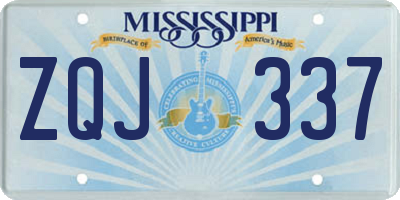 MS license plate ZQJ337