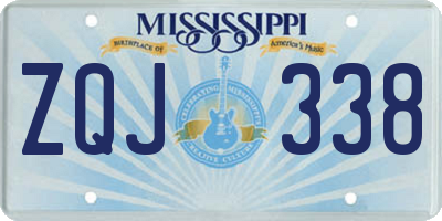MS license plate ZQJ338