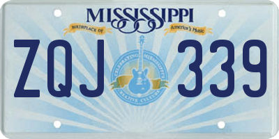 MS license plate ZQJ339