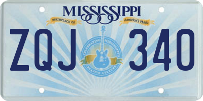 MS license plate ZQJ340
