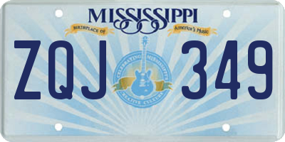 MS license plate ZQJ349