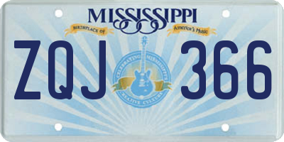 MS license plate ZQJ366