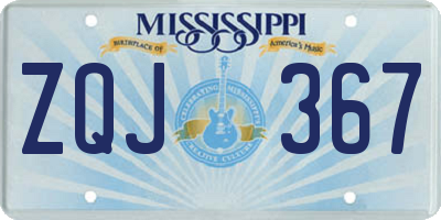 MS license plate ZQJ367
