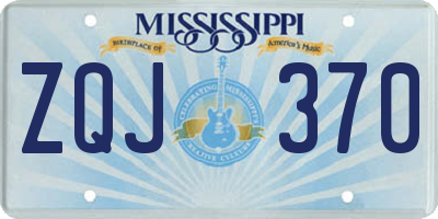 MS license plate ZQJ370