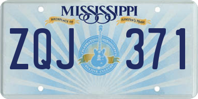 MS license plate ZQJ371