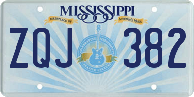 MS license plate ZQJ382