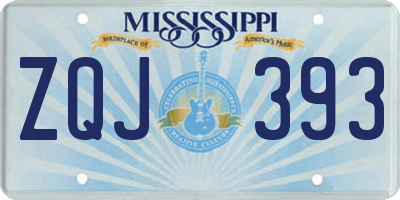 MS license plate ZQJ393