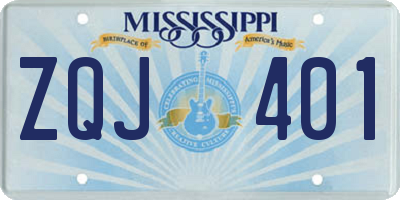MS license plate ZQJ401