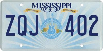 MS license plate ZQJ402