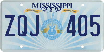 MS license plate ZQJ405