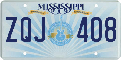 MS license plate ZQJ408