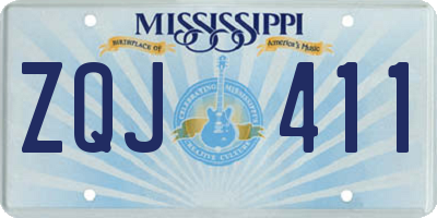 MS license plate ZQJ411