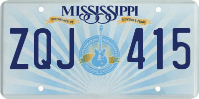 MS license plate ZQJ415