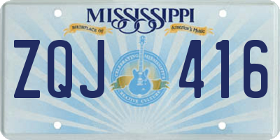 MS license plate ZQJ416