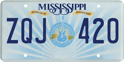 MS license plate ZQJ420