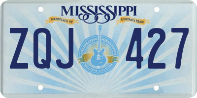 MS license plate ZQJ427