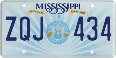 MS license plate ZQJ434