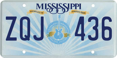 MS license plate ZQJ436