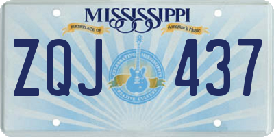 MS license plate ZQJ437