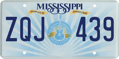 MS license plate ZQJ439