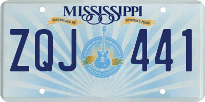 MS license plate ZQJ441