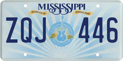 MS license plate ZQJ446