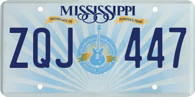MS license plate ZQJ447