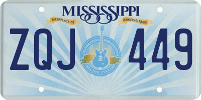 MS license plate ZQJ449