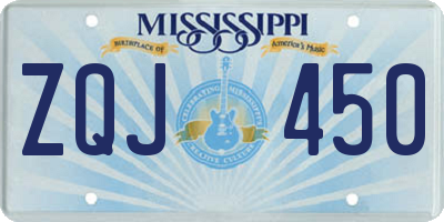 MS license plate ZQJ450