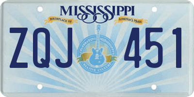 MS license plate ZQJ451