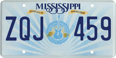 MS license plate ZQJ459