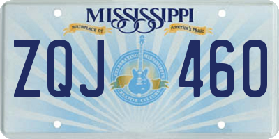 MS license plate ZQJ460