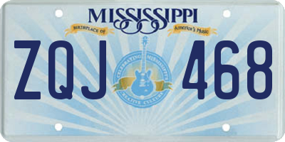 MS license plate ZQJ468