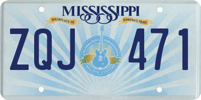 MS license plate ZQJ471