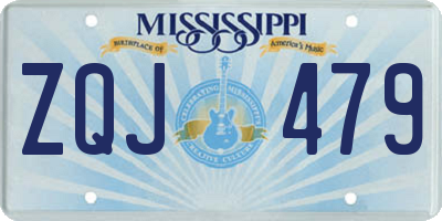 MS license plate ZQJ479