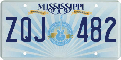 MS license plate ZQJ482