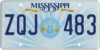 MS license plate ZQJ483