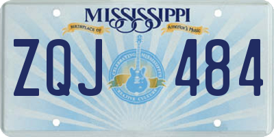 MS license plate ZQJ484