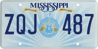 MS license plate ZQJ487