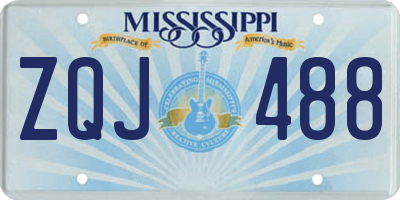 MS license plate ZQJ488