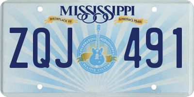 MS license plate ZQJ491