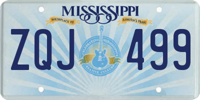 MS license plate ZQJ499