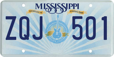 MS license plate ZQJ501