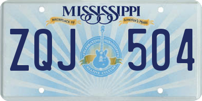 MS license plate ZQJ504